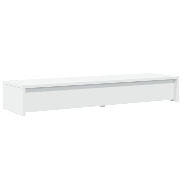 Monitor Stand With Drawers White 100X27X15 Cm Engineered Wood Npalib