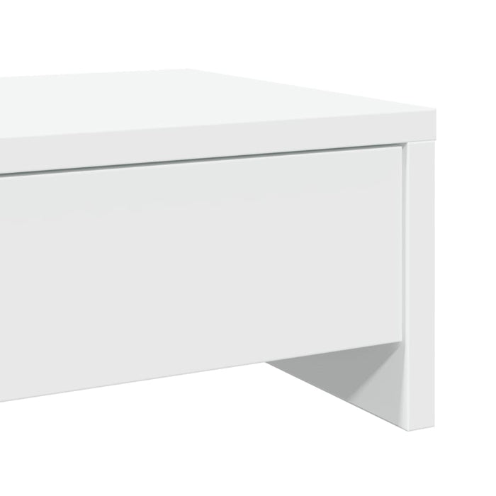 Monitor Stand With Drawers White 100X27X15 Cm Engineered Wood Npalib