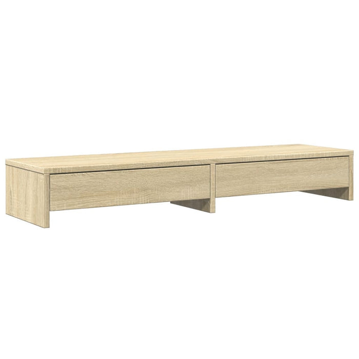Monitor Stand With Drawers Sonoma Oak 100X27X15 Cm Engineered Wood Npalix