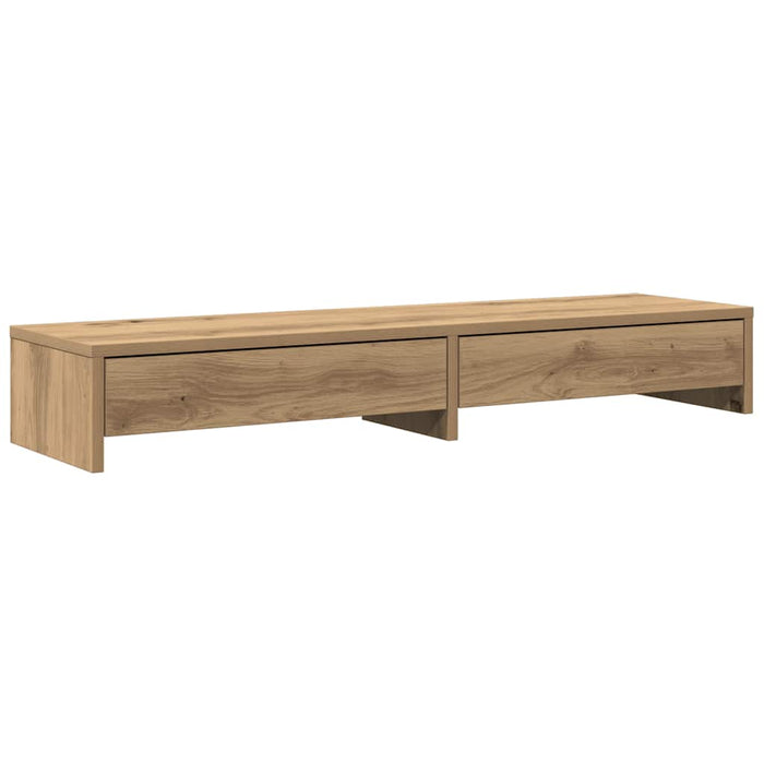 Monitor Stand With Drawers Artisian Oak 100X27X15 Cm Engineered Wood Npalin