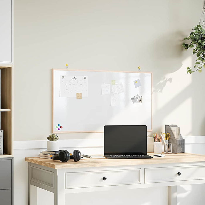 Magnetic Whiteboard With Solid Pine Wood Frame 100X55 Cm Aboiabi