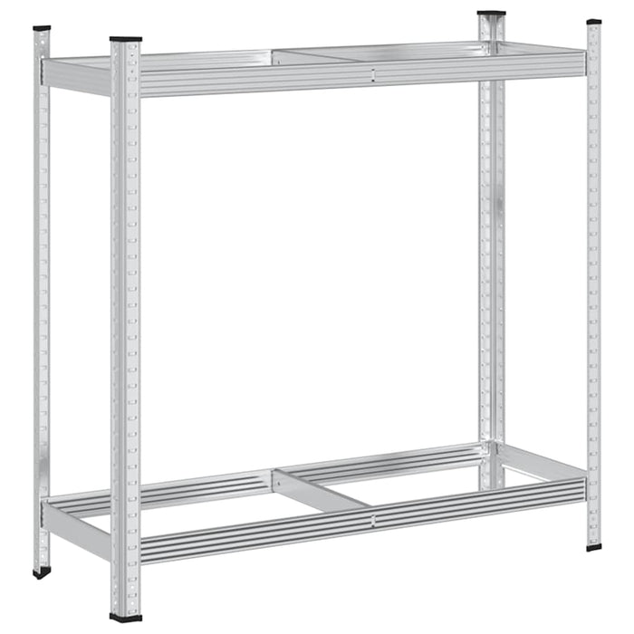 2-Layer Tyre Shelf Silver 110X40X109 Cm Steel Abolkll