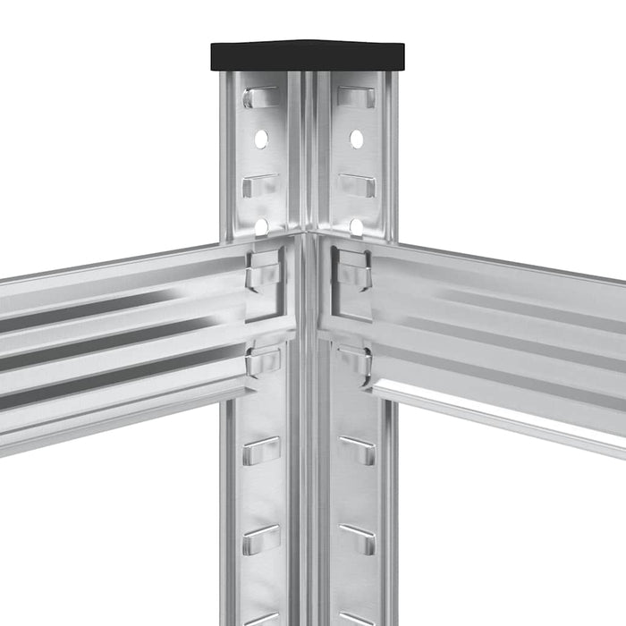 2-Layer Tyre Shelf Silver 110X40X109 Cm Steel Abolkll