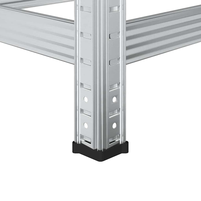 3-Layer Tyre Shelves 2 Pcs Silver 110X40X200 Cm Steel Abolkio