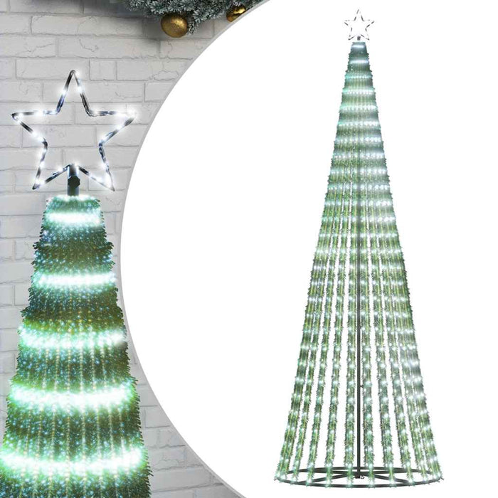 Christmas Tree Light Cone 475 Leds Cold White 250 Cm Abolalx
