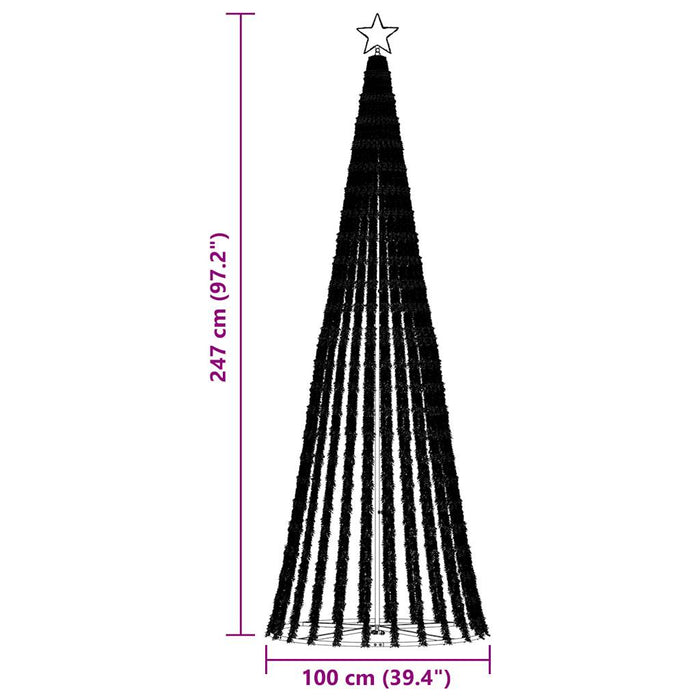 Christmas Tree Light Cone 475 Leds Cold White 250 Cm Abolalx