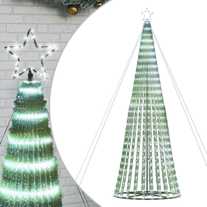 Christmas Tree Light Cone 1028 Leds Cold White 400 Cm Abolala