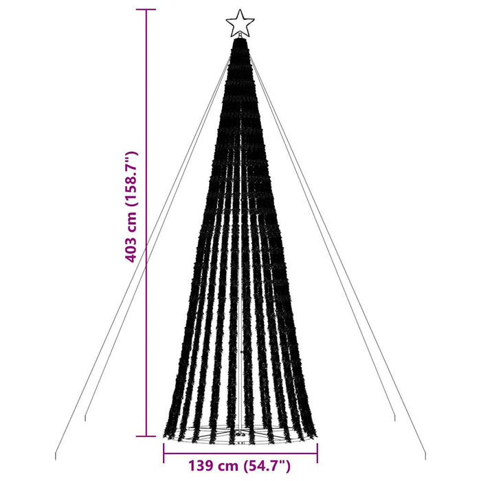 Christmas Tree Light Cone 1028 Leds Cold White 400 Cm Abolala