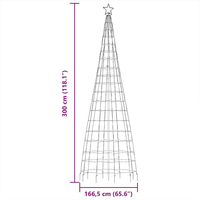 Christmas Tree Light With Spikes 570 Leds Cold White 300 Cm Abolall