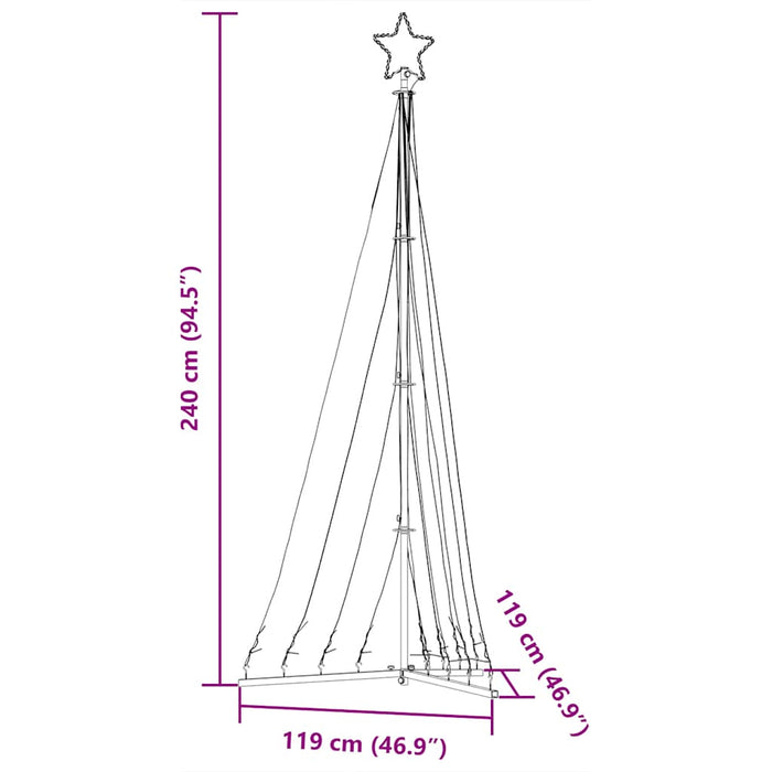 Christmas Tree Light 447 Leds Warm White 240 Cm Abolaii