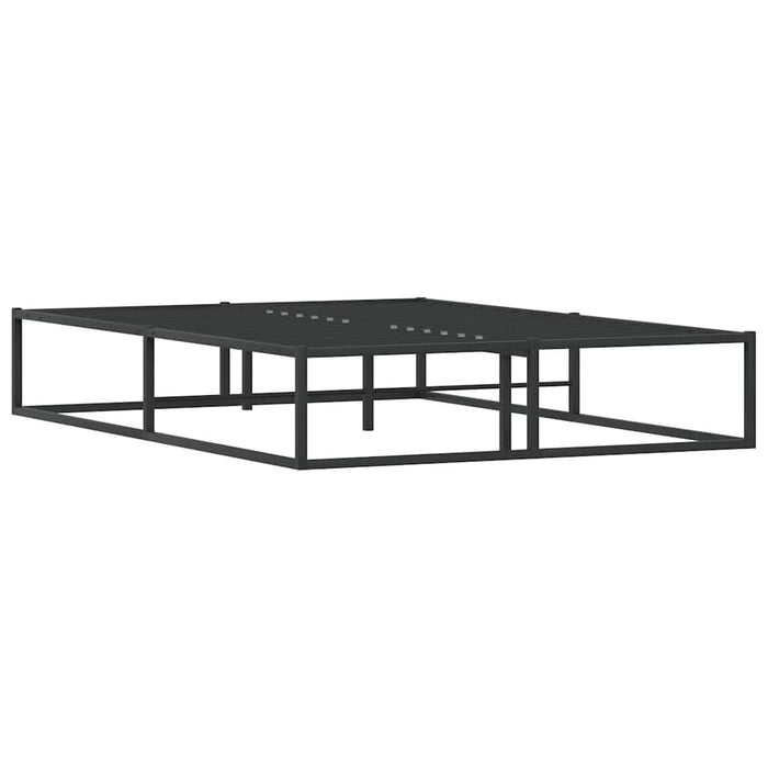 Double Size Bed Frame Without Mattress Black 137X187 Cm Metal Aboiatb