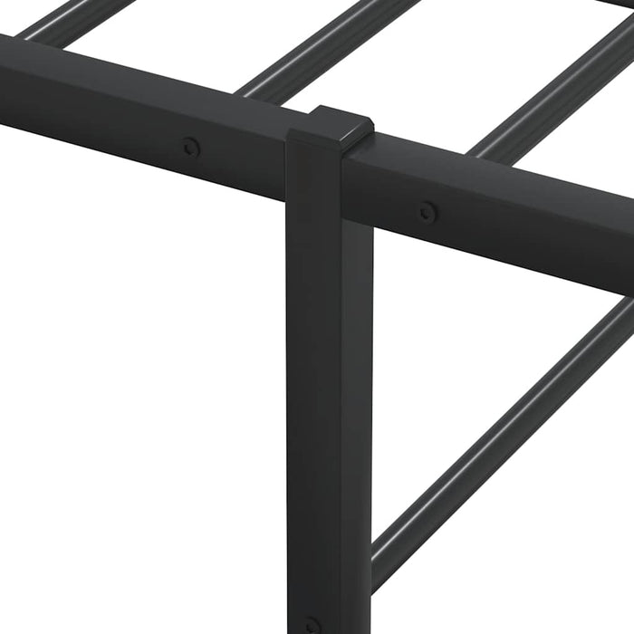 Double Size Bed Frame Without Mattress Black 137X187 Cm Metal Aboiatb