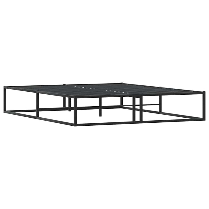Queen Size Bed Frame Without Mattress Black 153X203 Cm Metal Aboiato