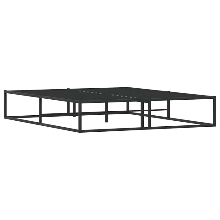 Queen Size Bed Frame Without Mattress Black 153X203 Cm Metal Aboiato