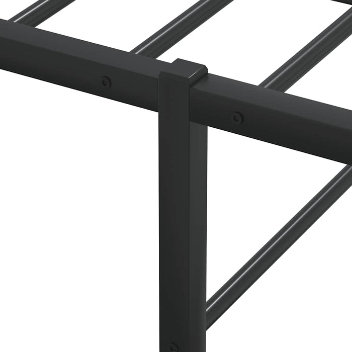 Queen Size Bed Frame Without Mattress Black 153X203 Cm Metal Aboiato