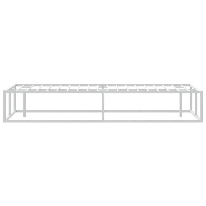 Double Size Bed Frame Without Mattress White 137X187 Cm Metal Aboiata
