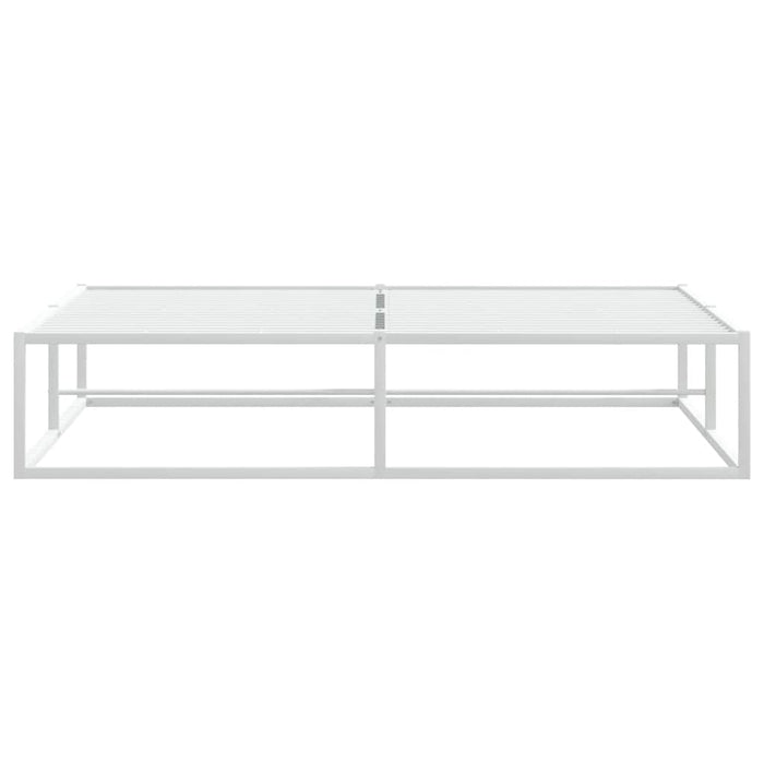 Queen Size Bed Frame Without Mattress White 153X203 Cm Metal Aboiatp