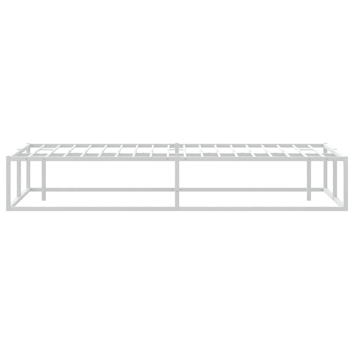 Queen Size Bed Frame Without Mattress White 153X203 Cm Metal Aboiatp