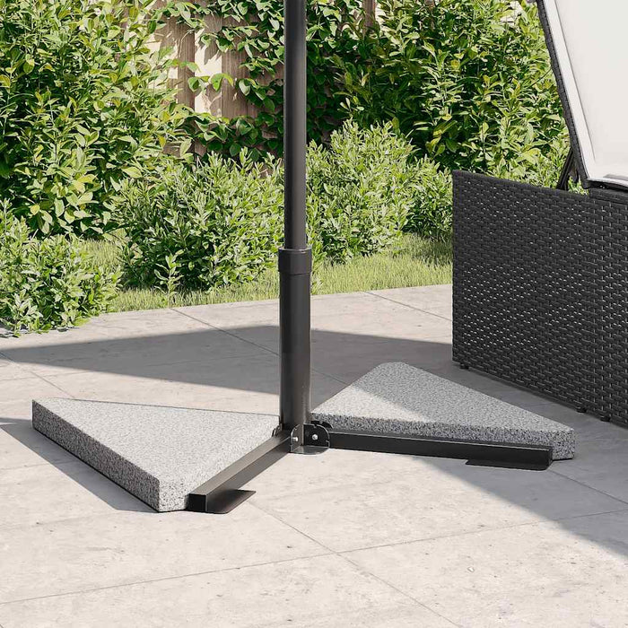 Umbrella Weight Plates 2 Pcs Grey Granite Triangular 14 Kg Aobbbbx