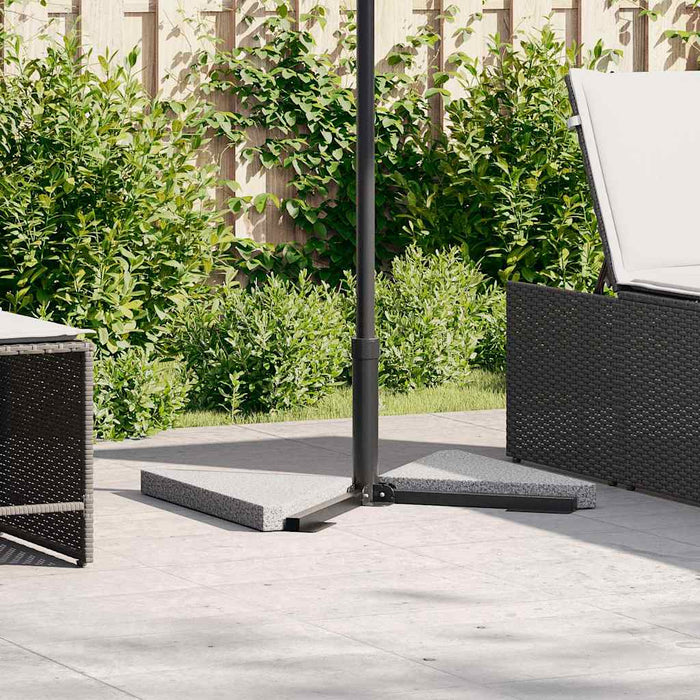 Umbrella Weight Plates 2 Pcs Grey Granite Triangular 14 Kg Aobbbbx