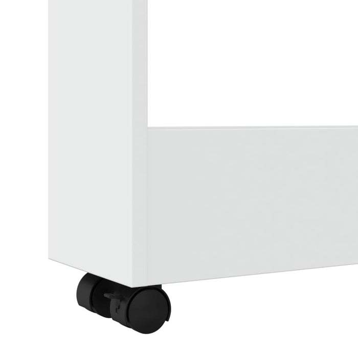 Narrow Storage Trolley 3 Tier White Engineered Wood Nppxao