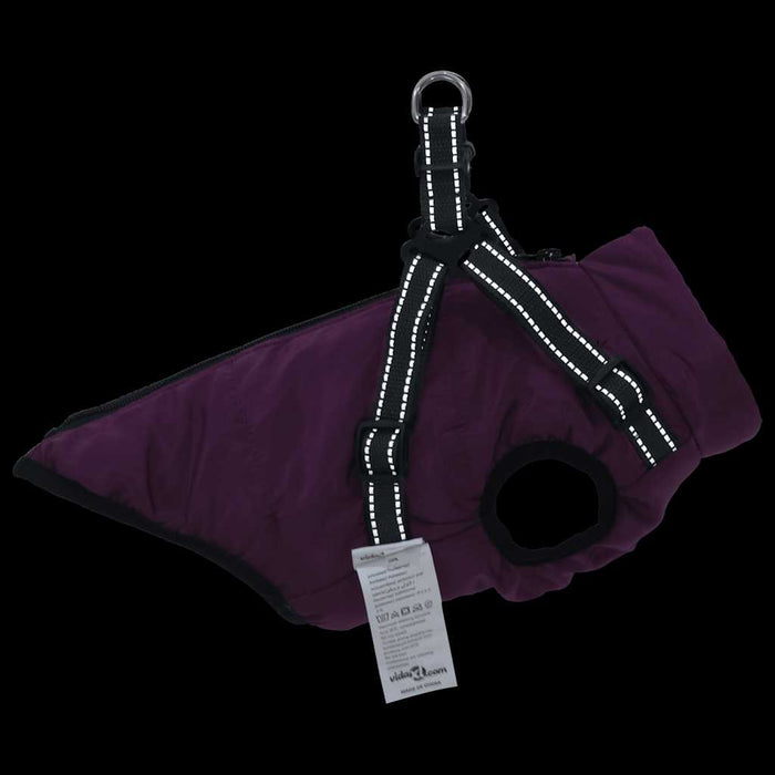 Dog Coat With Harness Waterproof Reflective Purple Xl Abokkba