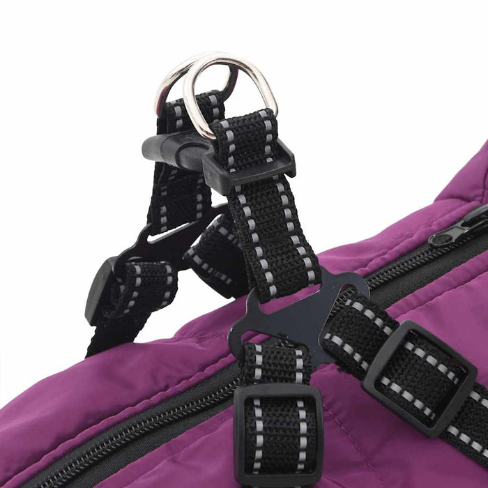 Dog Coat With Harness Waterproof Reflective Purple 3Xl Abokkbl