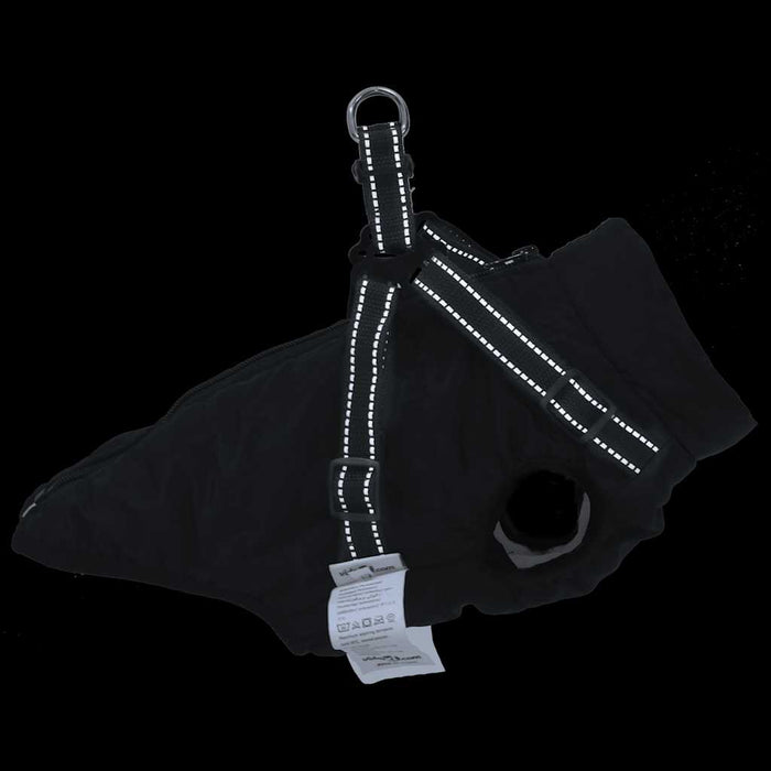 Dog Coat With Harness Waterproof Reflective Black M Abokkbn