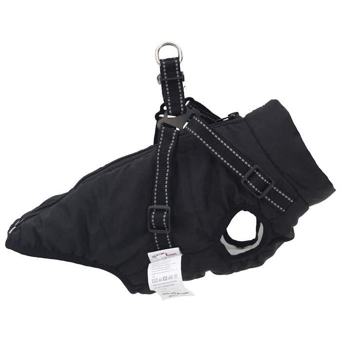 Dog Coat With Harness Waterproof Reflective Black Xl Abokkob