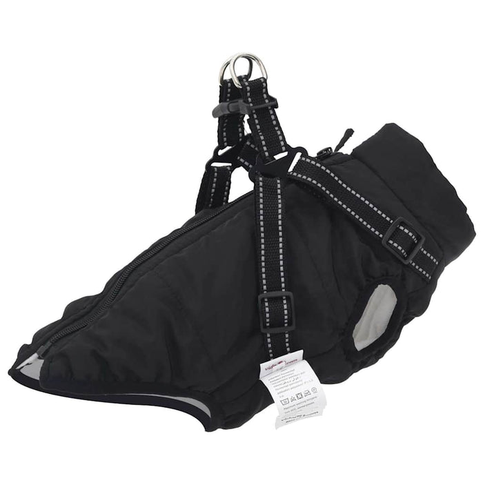 Dog Coat With Harness Waterproof Reflective Black 2Xl Abokkoo
