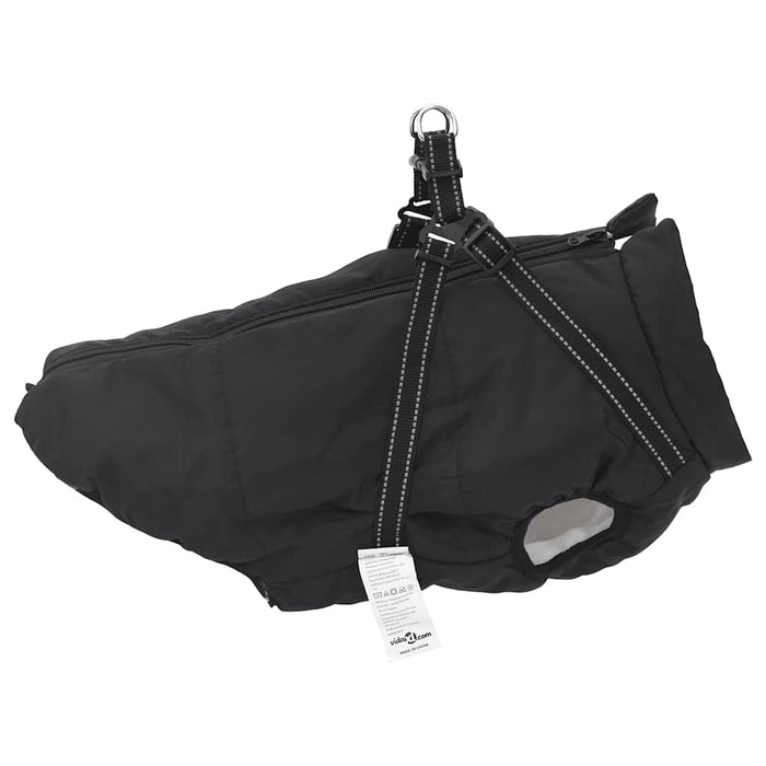 Dog Coat With Harness Waterproof Reflective Black 3Xl Abokkox
