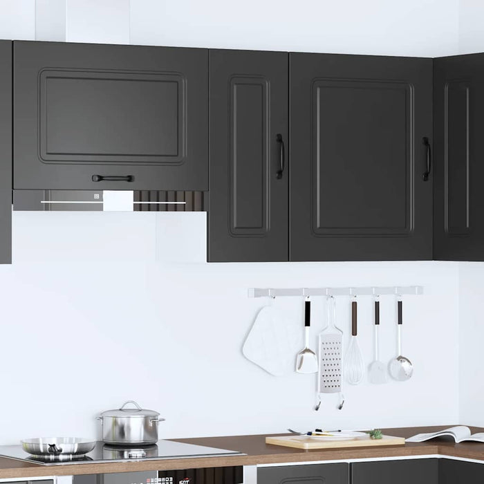 Kitchen Wall Cabinet Kalmar Black Engineered Wood Nptptn