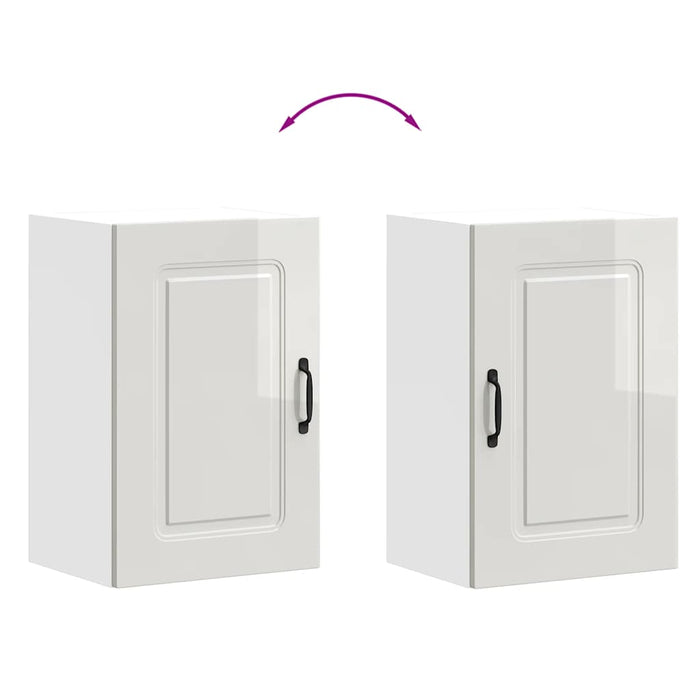 Kitchen Wall Cabinet Kalmar Glossy Look White Engineered Wood Nptpak