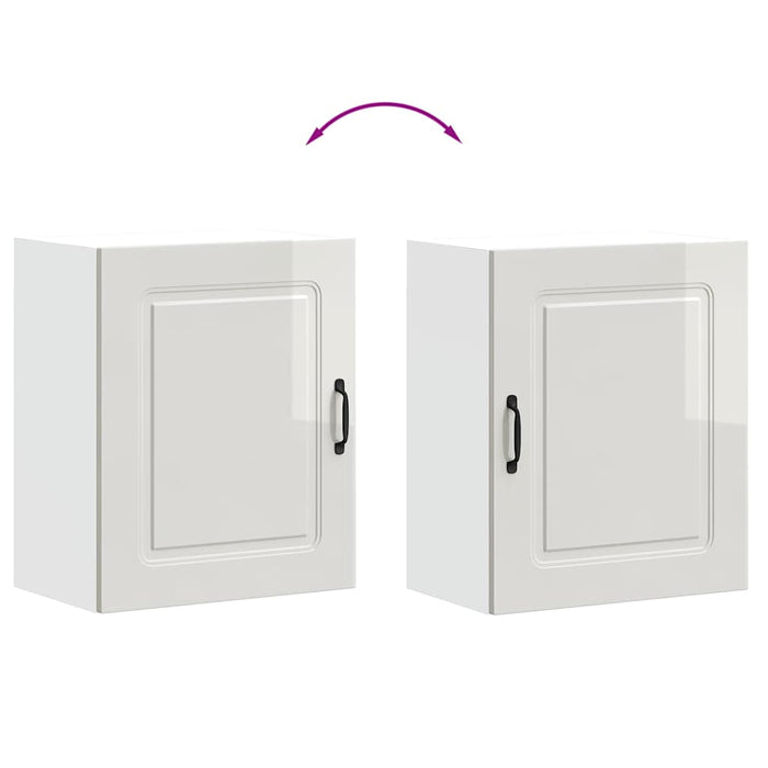Kitchen Wall Cabinet Kalmar Glossy Look White Engineered Wood Nptplo