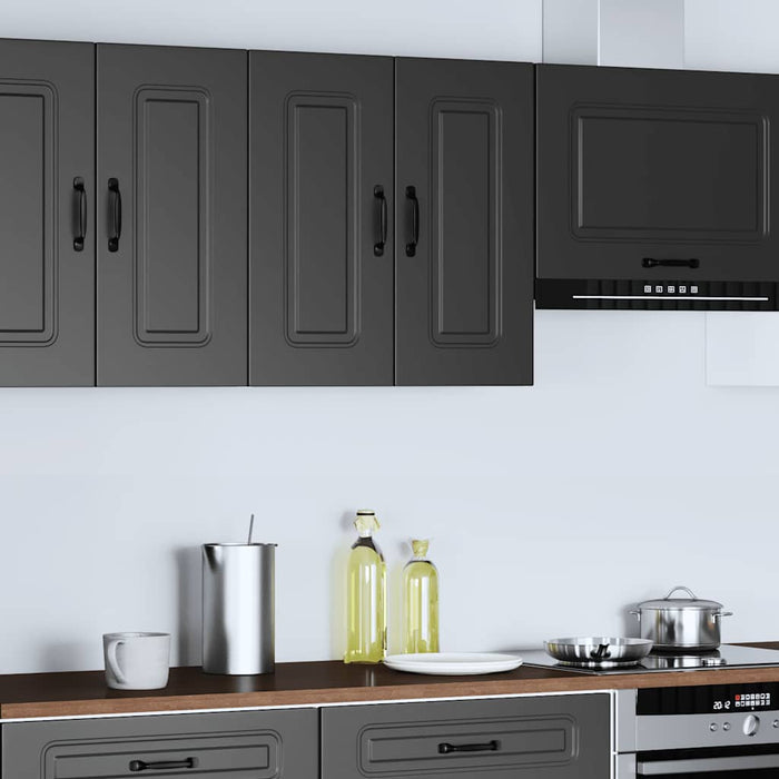 Kitchen Wall Cabinet Kalmar Black Engineered Wood Nptpin