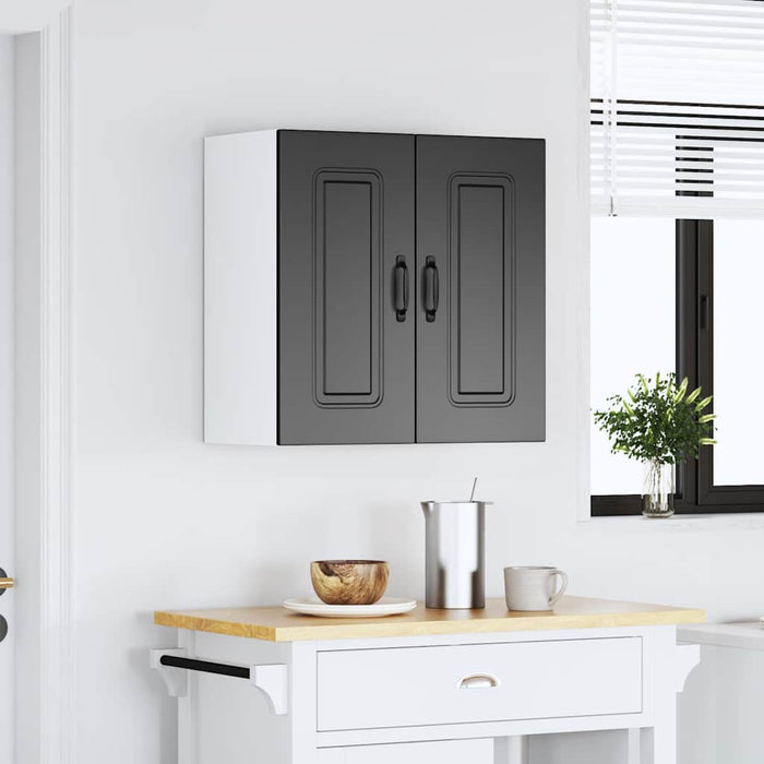 Kitchen Wall Cabinet Kalmar Black Engineered Wood Nptpin