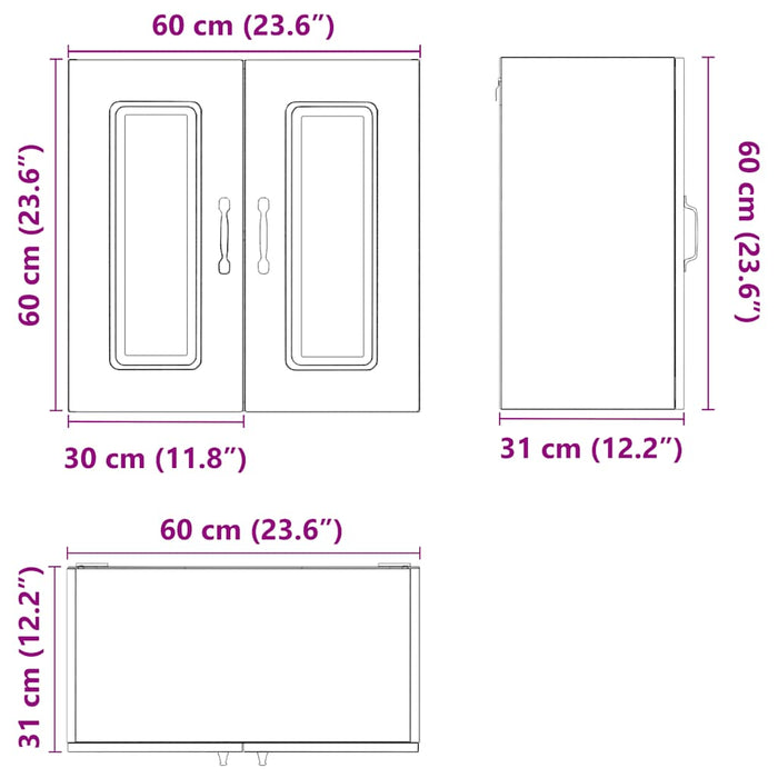 Kitchen Wall Cabinet Kalmar Black Engineered Wood Nptpin