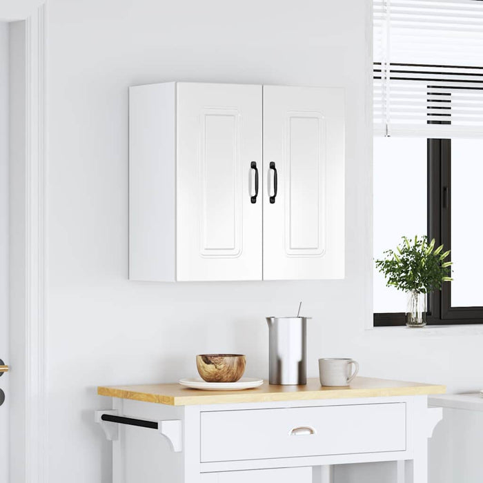 Kitchen Wall Cabinet Kalmar Glossy Look White Engineered Wood Nptpik