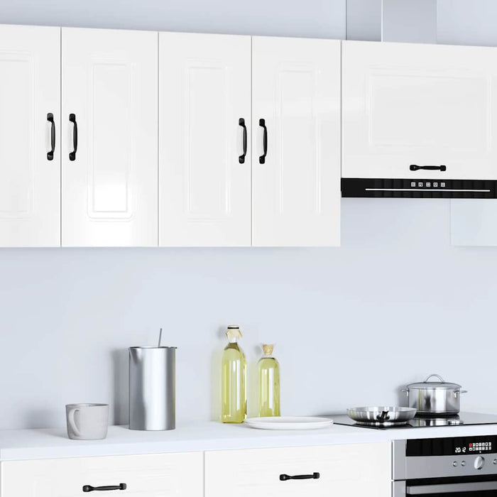 Kitchen Wall Cabinet Kalmar Glossy Look White Engineered Wood Nptpik
