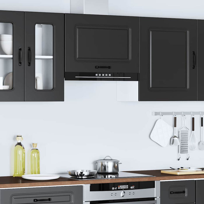 Kitchen Wall Cabinet Kalmar Black Engineered Wood Nptpkn