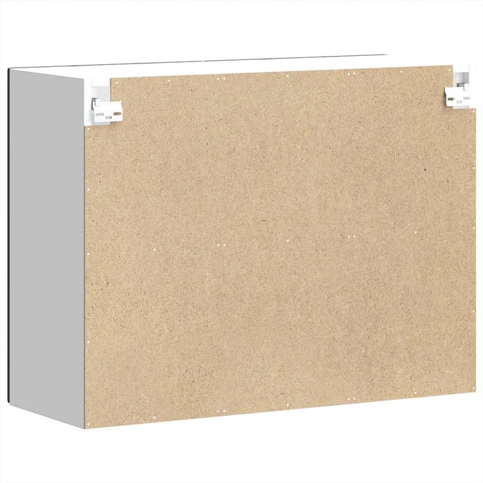 Kitchen Wall Cabinet With Glass Door Kalmar Black Engineered Wood Nptlbn