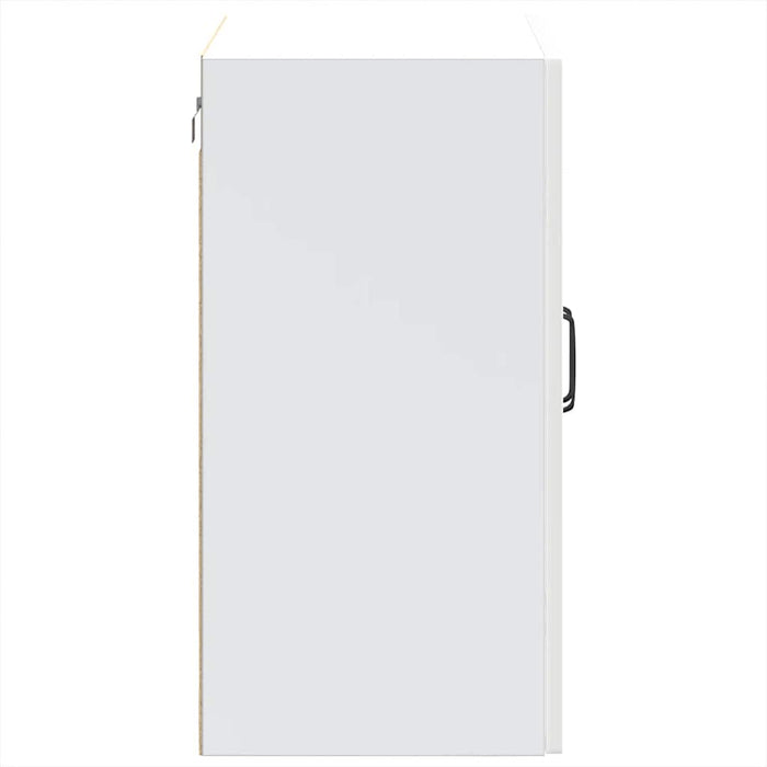 Kitchen Wall Cabinet With Glass Door Kalmar Glossy Look White Engineered Wood Nptlbk