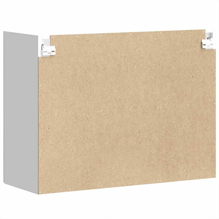 Kitchen Wall Cabinet With Glass Door Kalmar Glossy Look White Engineered Wood Nptlbk