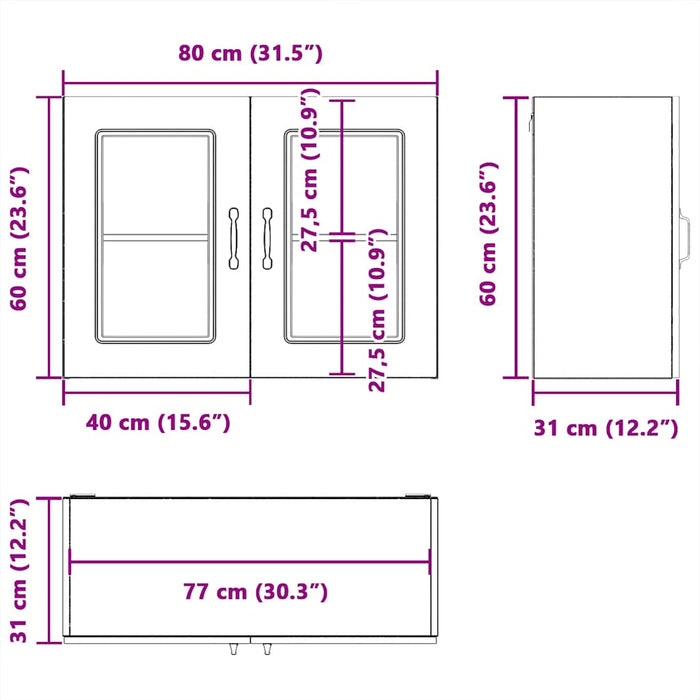 Kitchen Wall Cabinet With Glass Door Kalmar Glossy Look White Engineered Wood Nptlbk