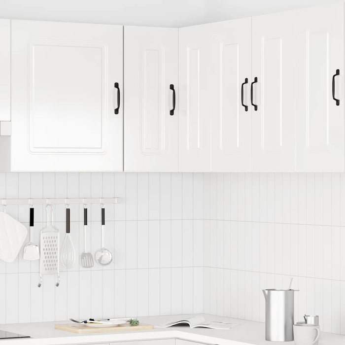 Kitchen Wall Corner Cabinet Kalmar Glossy Look White Engineered Wood Nptlok