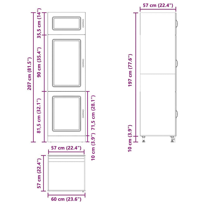 Kitchen Cupboard Kalmar Black Engineered Wood Nptlxn