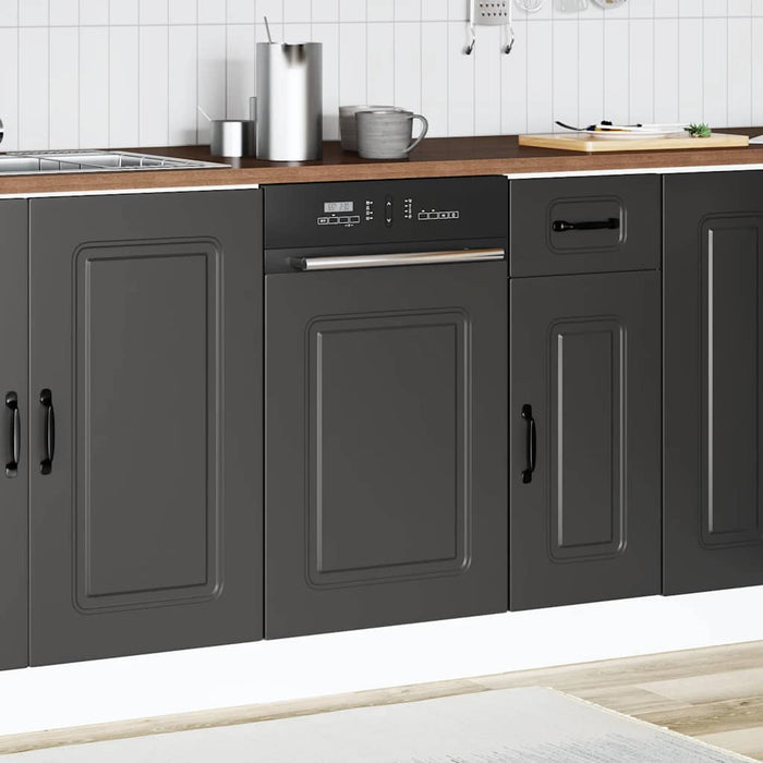 Dishwasher Panel Kalmar Black 45X1.5X67 Cm Engineered Wood Nptlan