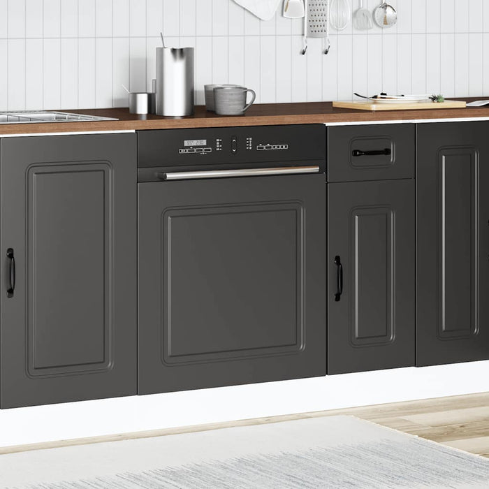 Dishwasher Panel Kalmar Black 60X1.5X67 Cm Engineered Wood Nptlpn