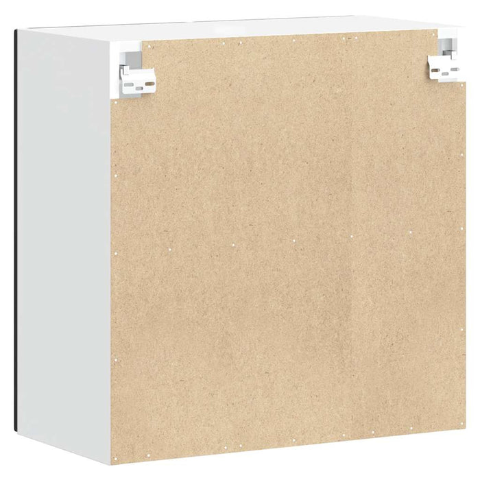 Kitchen Wall Cabinet With Glass Door Kalmar Black Engineered Wood Nptlln