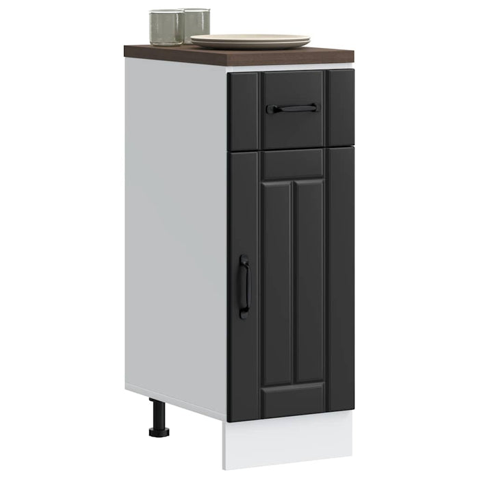Kitchen Base Cabinet Lucca Black Engineered Wood Nptlkn